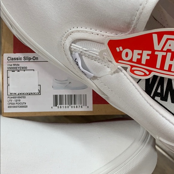 VANS CLASSIC SLIP ON TRUE WHITE men’s - Picture 11 of 16